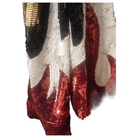 Filles à Papa Flame Sequin Jacket Black White Red Golden