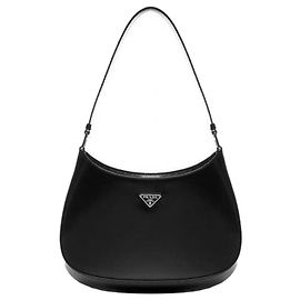 Prada Borsa a Spalla in Pelle Spazzolata Cleo Nero