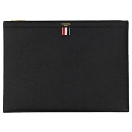 Thom Browne Porte-documents large en grain de galet Noir