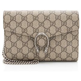 Cartera de Cadena Dionysus GG Supreme de Gucci Castaño Beige
