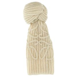 Loewe Écharpe Anagram en mélange de mohair Blanc