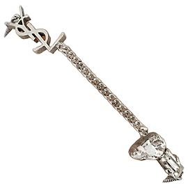 Saint Laurent Bracciale in strass Opium Monogram Argento Argento Metallico