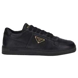 Prada Leder Sneakers Downtown Schwarz