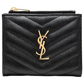 Saint Laurent Monogram Quilted Wallet Black