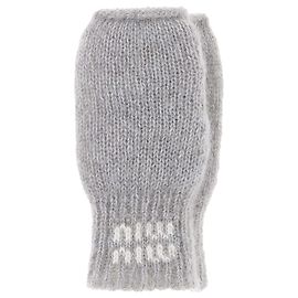 Miu Miu Mohair-Handschuhe Grau
