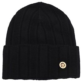 Versace Flat Rib Beanie Black