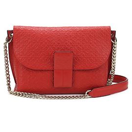 Bolsa de ombro em couro de bezerro vermelho Loewe Vermelho