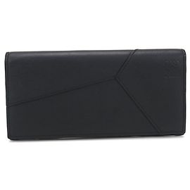 Cartera larga de piel de ternera negra Loewe Negro