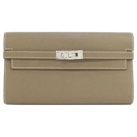 Hermès Cartera Hermes Kelly Classic 051300CK Gris pardo