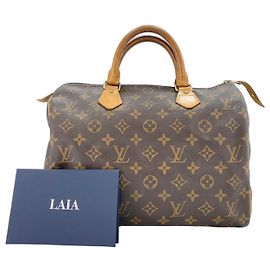 Louis Vuitton Speedy Handbag Monogram Canvas 30 Marron