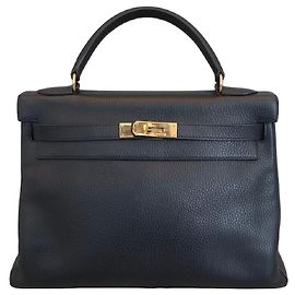 Hermès Hermes Kelly Handbag Black Ardennes with Gold Hardware 32 Black