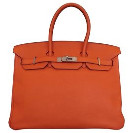 Hermès Hermes Birkin Handbag Orange Togo with Palladium Hardware 35 Orange