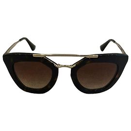 Prada Cat-Eye Sunglasses Tortoiseshell Acetate Gradient Lenses Dark brown