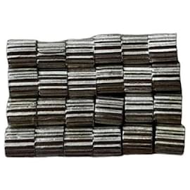 Autre Marque Dodo Silver Ribbed Charms Set of 24 Silvery
