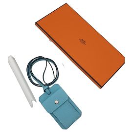 Hermès City Strap Cardcase Epsom Leather Light Blue Light blue