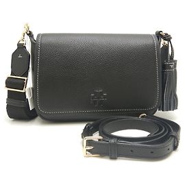 Borsa a spalla in pelle nera Tory Burch Nero