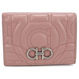 Billetera bi-fold rosa Salvatore Ferragamo Rosa
