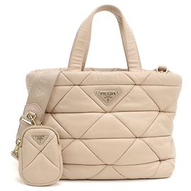 Prada Beige 2-Way Tote Bag Beige