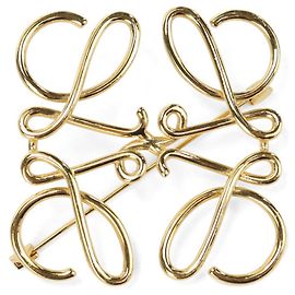 Loewe Gold Anagramm Brosche Golden