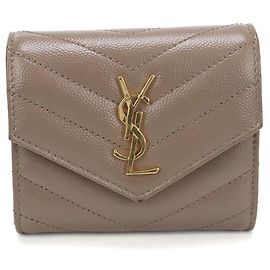 Saint Laurent Brown Tri-fold Wallet Brown