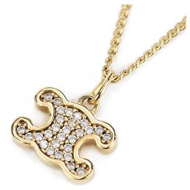 Céline Collana Triomphe in Strass Dorati Celine D'oro