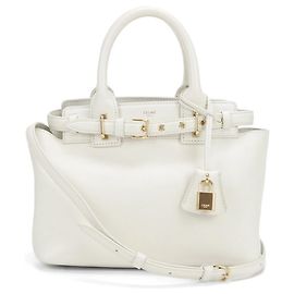 Céline Celine Leder Tragetasche Weiß