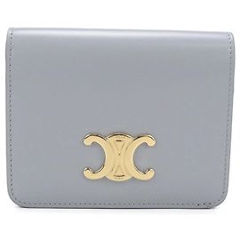 Céline Celine Triomphe Bi-fold Wallet Blue
