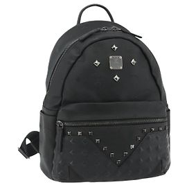 MCM Vicetos Logogram Backpack PVC Black Auth kk657A Black