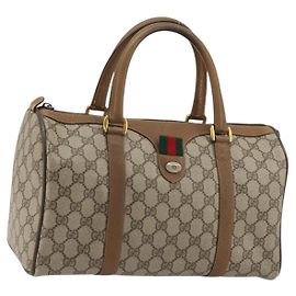 Bolsa Sherry Line GG Supreme Web da GUCCI em PVC bege e dourado 111 02 007 Auth yk20285 Bege Dourado