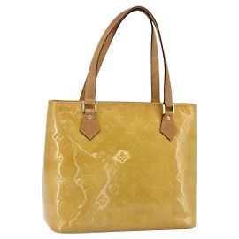 LOUIS VUITTON Sac à main Houston Monogram Vernis Beige M91004 LV Auth ti3835 Beige