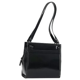 Gucci Sac Tote en cuir verni noir Auth 175158 Noir