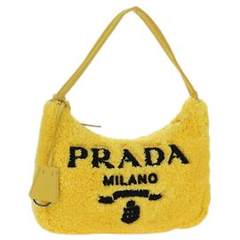 PRADA Handtasche Pile Gelb Silber Auth YKZ1313M Silber Gelb