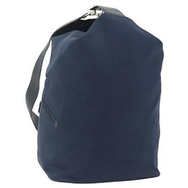 LOEWE Shoulder Bag Canvas Navy Silver Auth 175205 Silvery Navy blue