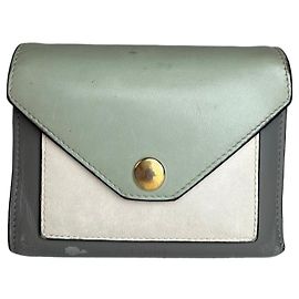 Céline Vintage Celine Paris Envelope Card Holder Green Grey White Multiple colors