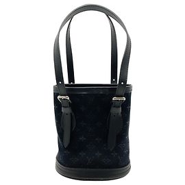 Bolsa bucket mini logo em canvas monograma preto Louis Vuitton Preto