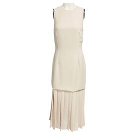 Autre Marque Robe Midi en Crêpe Beige Anci à Taille Basse 16ARLINGTON Beige