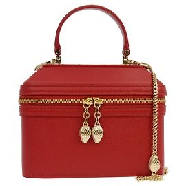 Bulgari Bvlgari Forever Serpenti Vanity Bag Leather Red