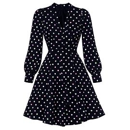 Marc Jacobs Polka Dot Silk Dress Black Multicolore Black Multiple colors