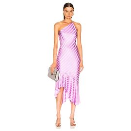 Autre Marque Vestido assimétrico com babados Michelle Mason Roxo