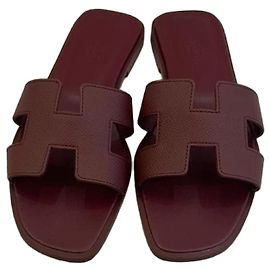 Sandali Hermès Oran in pelle di vitello Rouge H Rosso