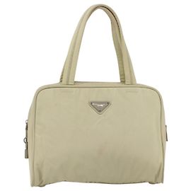 Bolso Bauletto Zip Around Medium de Tessuto de Prada Beige