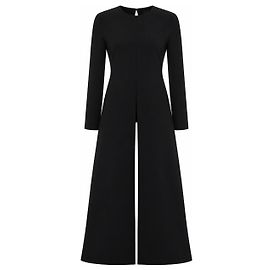 Rosie Assoulin Black Cotton Open Back Top Black