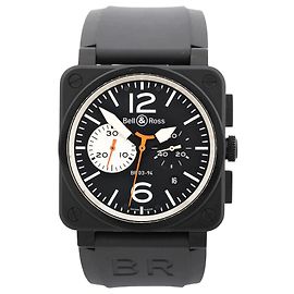 Orologio Bell & Ross BR03-94-S 05034 SS & Gomma con quadrante nero Nero