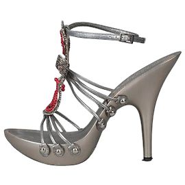 Gianfranco Ferré Gianfranco Ferre Silver Leather Wedge Sandals, EU 37.5 pre-owned Other
