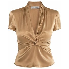 Top de seda Etro dorado Dorado