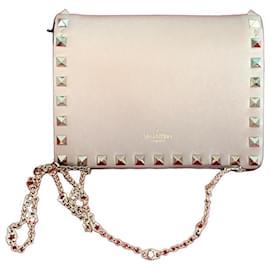 Sac à main Valentino Garavani Rockstud en cuir rose Rose