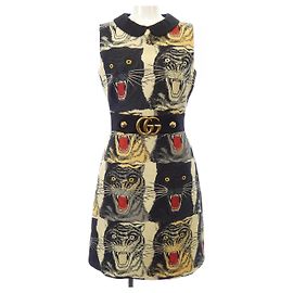 Gucci Kleid Beige Schwarz Schwarz Beige