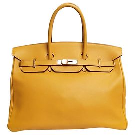 Hermès Bolsa Birkin 35 Amarelo Âmbar 2009 Amarelo