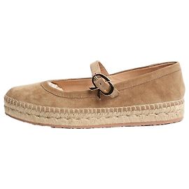 Gianvito Rossi Espadrilles Camel Elda Mary Jane - taille EU 37.5 Marron