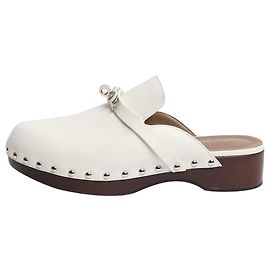 Hermès White Carlotta leather mules - size EU 39 White